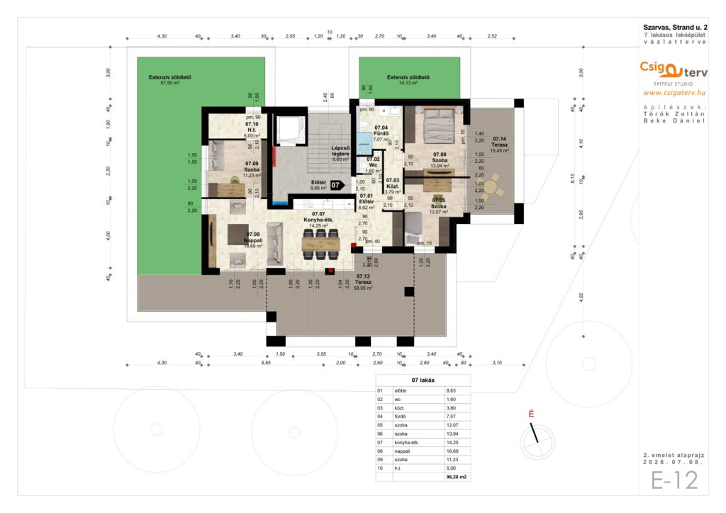 ARBOR Park & Home alaprajz – 2. emelet (7. lakás, penthouse)
